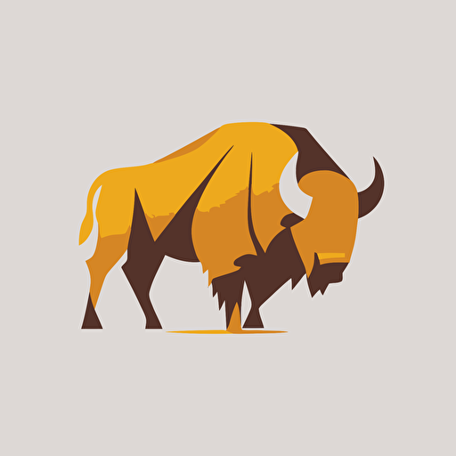 bison logo simple and modern vector 2d