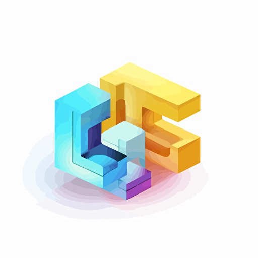 simple Isometric vector logo with letters 'EP'