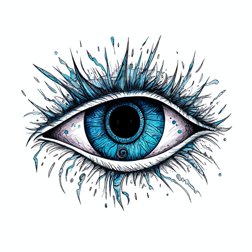 nazar eye variation of vector drawing white background
