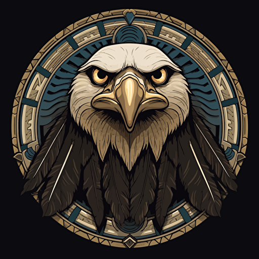 the clan of the eagle logo art concept vectorized, hight detailed, indian decor