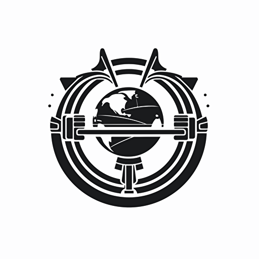 a simple and flat modern vector logo of Atlas and cinema, white background