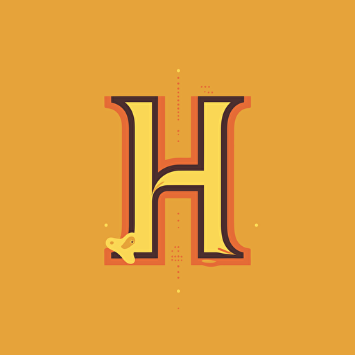 A lettermark of letter H, logo, serif font, vector, simple