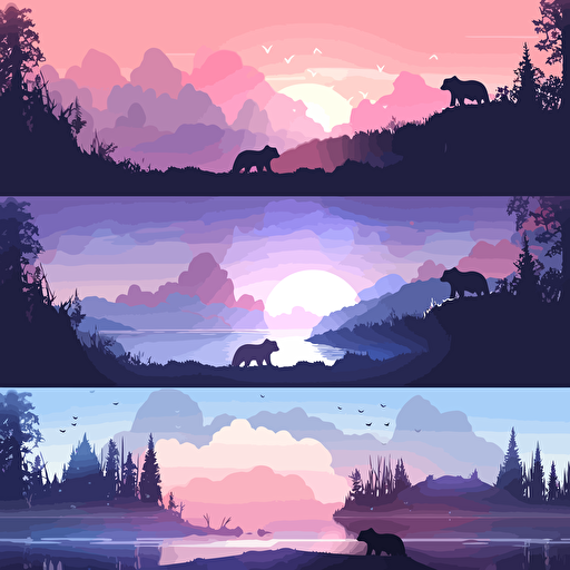 polar bear and sunset vector illustration for design jddotusdsotus, in the style of aquarellist, multilayered realism, uhd image, nature-inspired shapes, massurrealism, leica m10, nature-inspired art