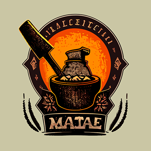 logo of a molcajete, vector, 2d art, sharp edges,