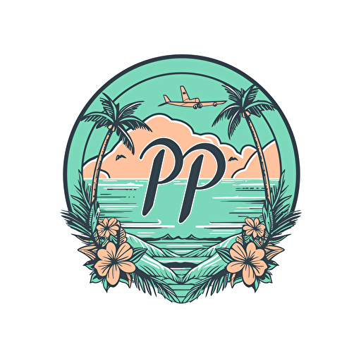 logo for a travel company with the initials PLS vector logo, vector art, 2d
