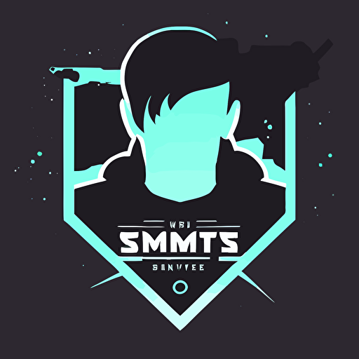 minimalist emblem for an esports gaming tournament where creators go head to head against each other, gamer style, gaming, video games, FPS, fortnite, among us, 1v1, youtube, twitch, twitter, mrbeast, silhouettes, flat, vector