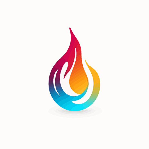 waterdrop leaf flame on white background logo easy colours vector