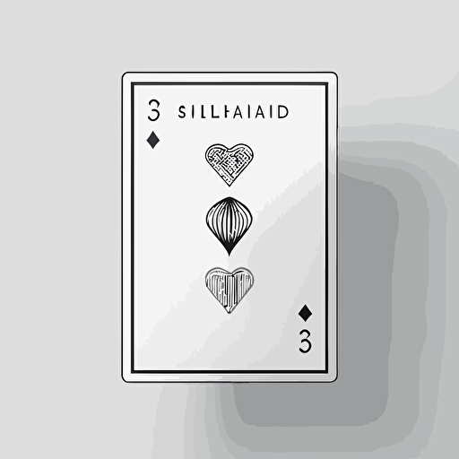 minimal line Logo of 3 shuffled PlayingCards , minimalistic, Vector, Simple, transparent, black and white, sketchy, cartoony, no details, Minimal Line