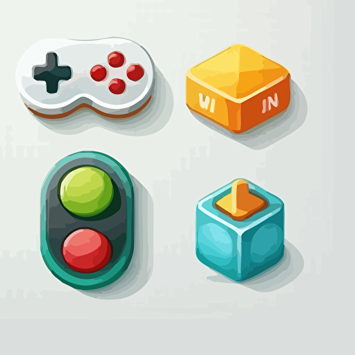 game ui buttons, vector, white background