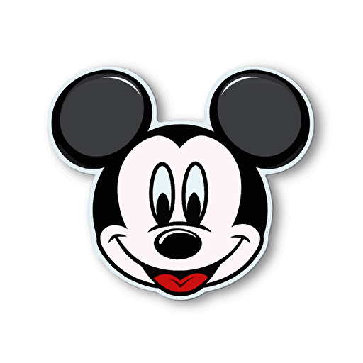 disney mickey ears, cute, illustration, vector, die cast sticker, white background