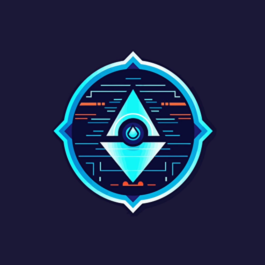 a cyber system development company logo with blue as the base color, flat design, vector,