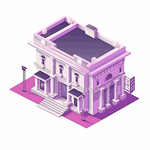 Indian Bank, vector isometric illustration style, light purple gradient, high detail. white background