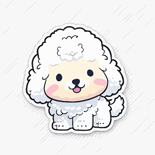 sticker, cute kawaii bernadoodle. Vector, pING, white
