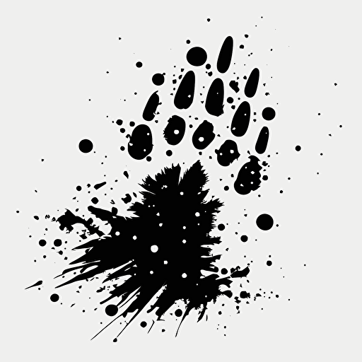 simple black and white vector, kids hand print