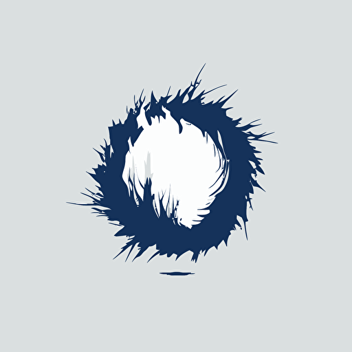 abyss, logo, vector, simple, flat, minimal, white background, circle, blue and white, high quality