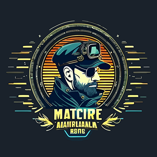 vector logo computer hacker submarine captain