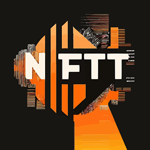 LOGO VECTOR. NFT TICKETING PLATFORM. MODERN. MINIMALIST. ORANGE AND BLACK
