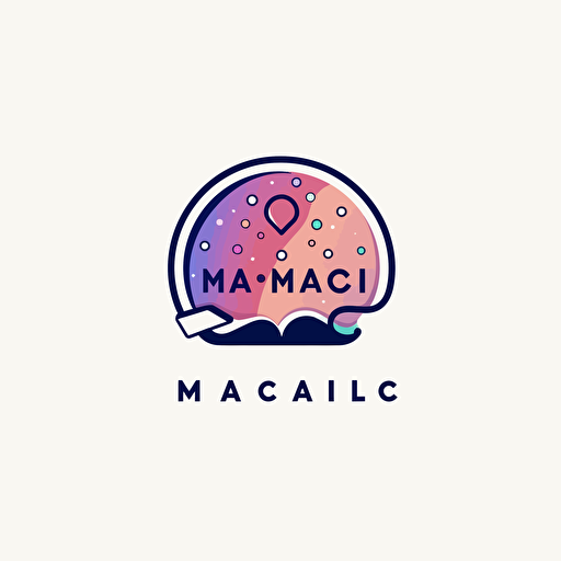 a magic text prompt logo. minimalist, vector, white background