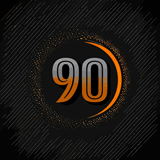 Logo letter 909 black background modern, vector, simple, no mockup, orange, gray