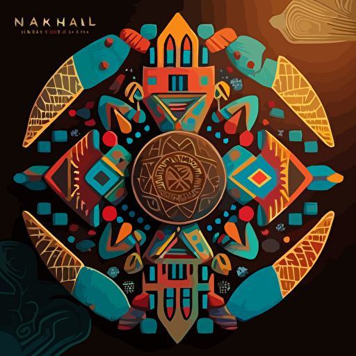 mayan nahual Kej geometric vector design, with illustrations that represent the meaning of the nahual