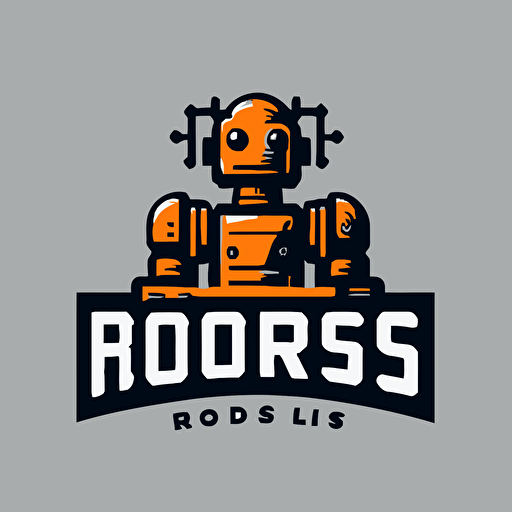 simple two color vector logo for a business called Robots More