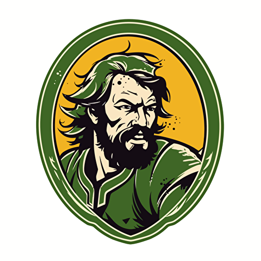 RUGby logo vector, saracen with scimitar, green as primary color