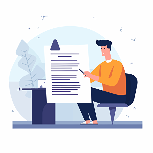 flat vector ilustration of a man signing a contract