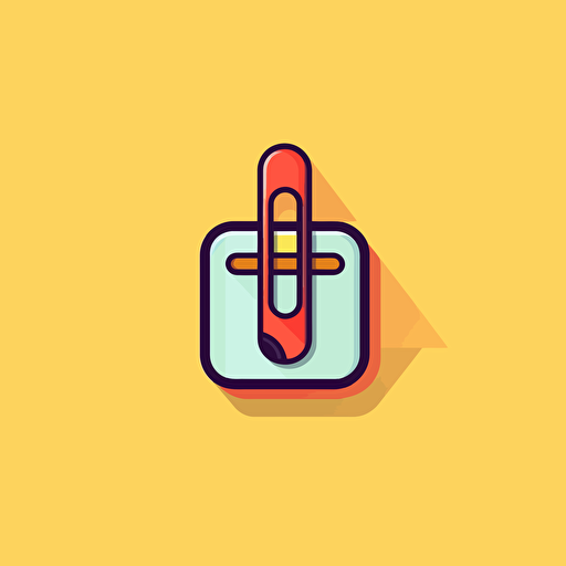 flat vector logo of office clippy