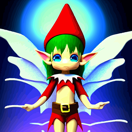 3d render chibi elf ichiro tanida wearing big cowboy hat wearing angel wings psychedelic swirly background 3d butterflies 3d flowers n style 1990 s cg graphics 3d rendered y2 k aesthetic ichiro tanida 3do magazine