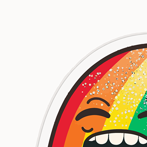 funny rainbow pride sticker, vector, white background