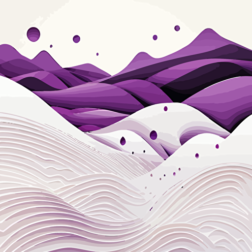 white waving hills nature abstract vector simple small purple accents