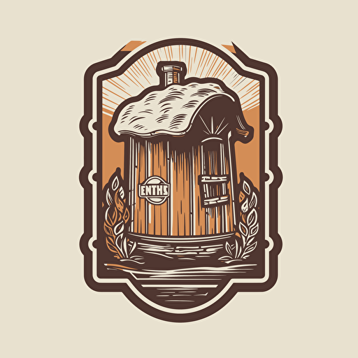 2 color logo vector of a barn and a beer stein