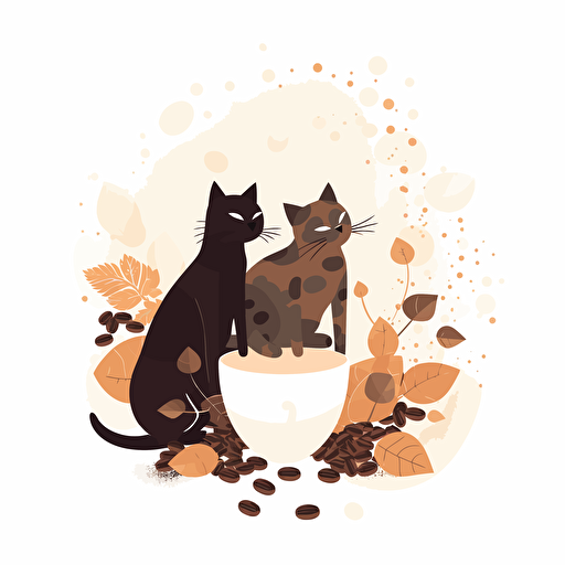 a clever design combining coffee beans and cat illustrations, promoting the idea of a perfect blend of two beloved things