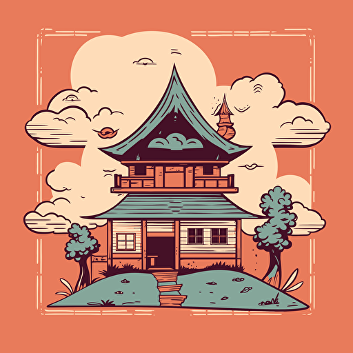 Foster's Home, Foster's Home for Imaginary Friends as Playing Card, Minimalist, Hokusai style, illustration, vector