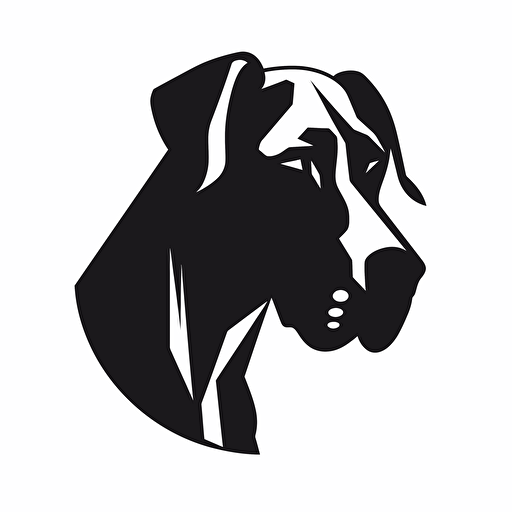 a vector style black and white logo of a rodesian ridgeback dog, back facing the camera, back ridge is visible