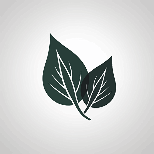 two leaves icon, minimalistic, simply, vector