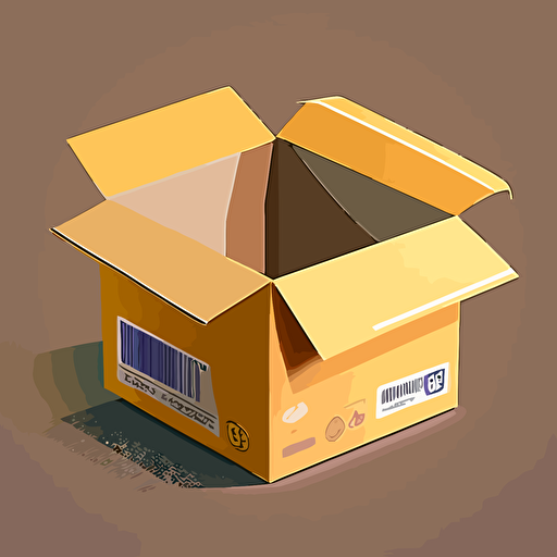 small package, 2D, simple, vector