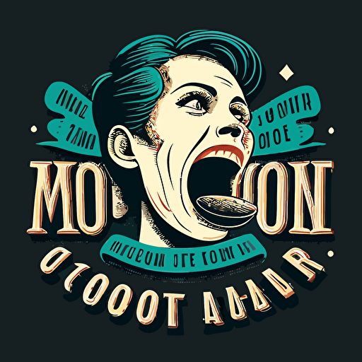 vector art logo for a restraunt called word of mouth cafe