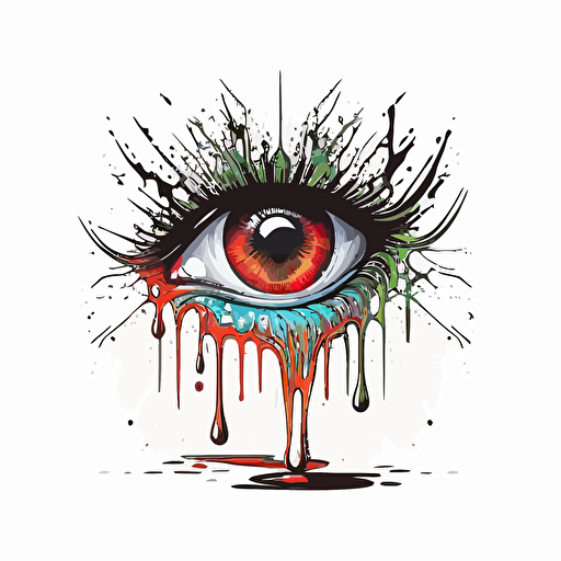 Eye Scream Design, vector logo, highly detailed, white background