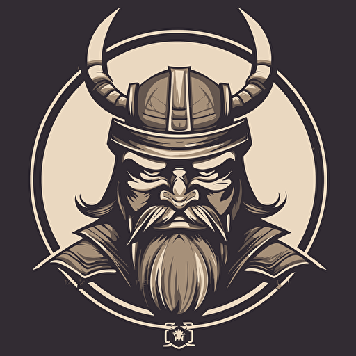 vector streaming logo of a samurai head, small scale