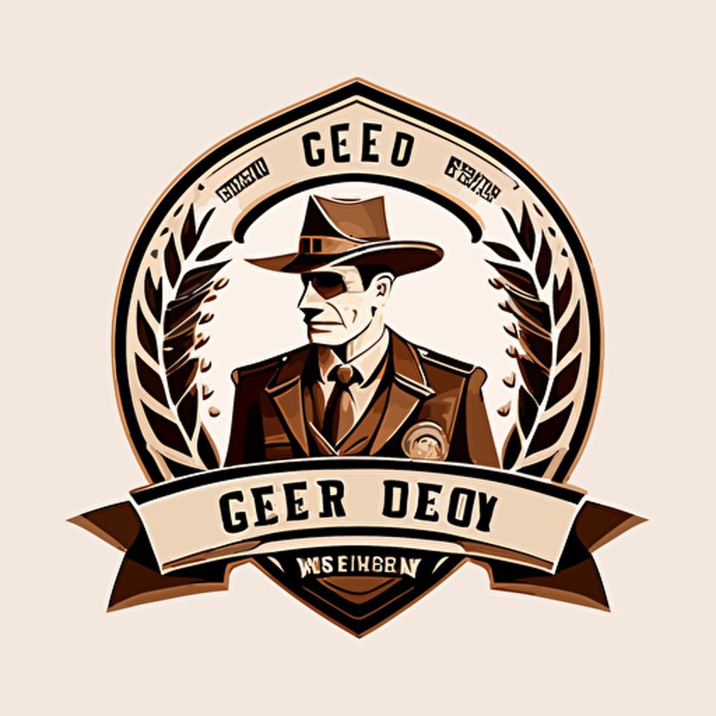 GREED MEDIA logo, with fox sheriff, vector, company logo, vector, white background