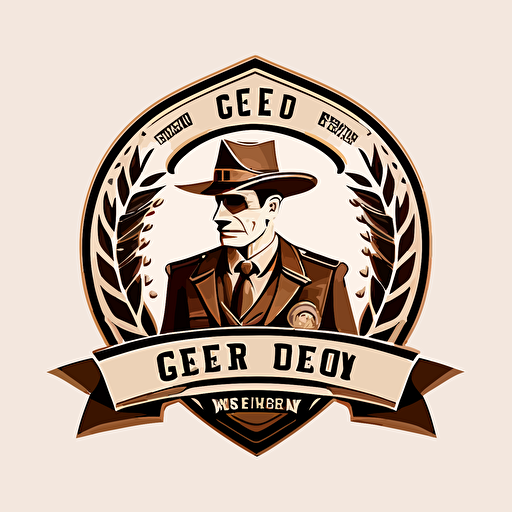 GREED MEDIA logo, with fox sheriff, vector, company logo, vector, white background