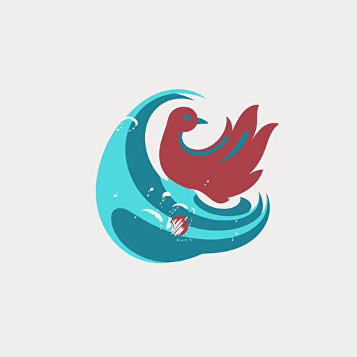 simple, iconic, flat, vector logo, cardinal, tidal wave, medicine
