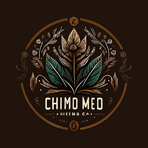 Design a logo for an online CBD store that captures the essence of nature and tranquility. The logo should feature a modern and clean design, incorporating natural elements such as leaves or flowers to reflect the natural ingredients used in CBD products with Image of a techno shaman. The color palette should include calming and soothing hues, such as green, blue, or purple. Include CBD-related imagery, such as a hemp plant or CBD oil dropper, to make it clear what the store specializes in. The logo should convey a sense of professionalism and trustworthiness while also appealing to customers seeking natural remedies,vector.