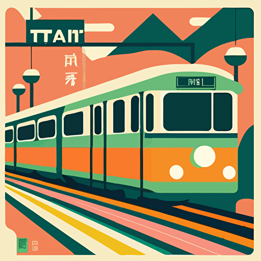 flat vector art, repeating tile of taiwan MRT