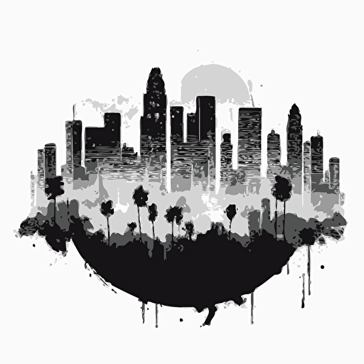a simple sketch of the Los Angeles skyline vector