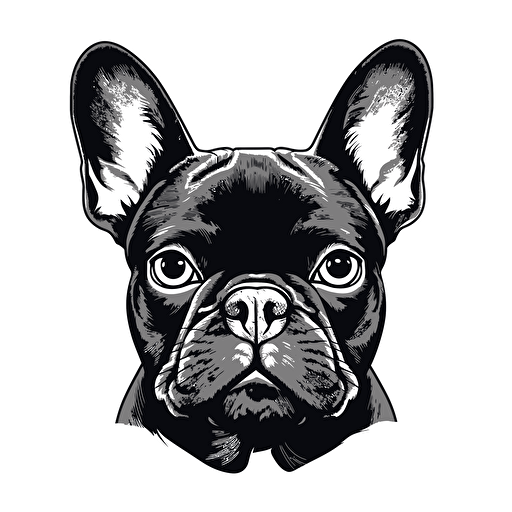 a black french bulldog on a white background vector image