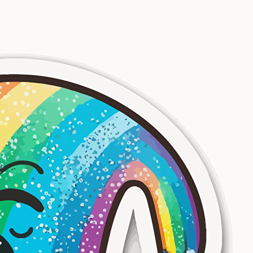 funny rainbow pride sticker, vector, white background