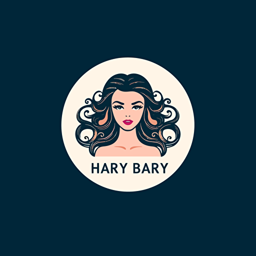 logo for hair beauty business, simple, girly, transparent background, 2d flat vector svg design, full shot, centered
