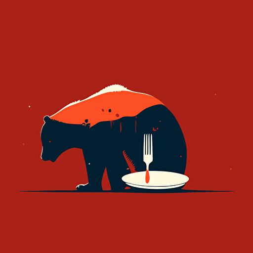 pictorial mark, hungry bear, vector, minimalist
